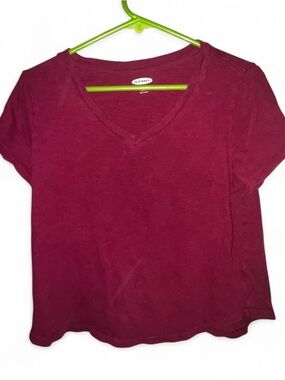 Old Navy Women's Short Sleeve V-Neck Tee - Wine